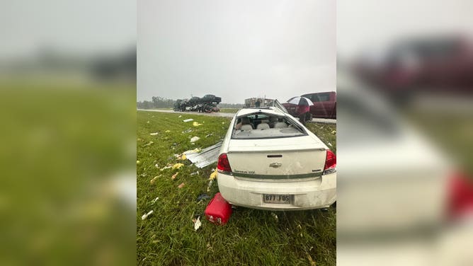 Possible tornado damage near Atlanta, Texas. June 14, 2023.