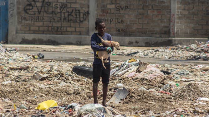 A view from the area after flooding in the Portail Leogane, in Port-au-Prince, Haiti, on June 4, 2023.