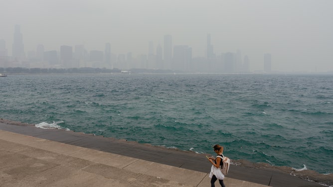 Chicago hides behind a veil of Canadian wildfire smoke on Tuesday, June 27, 2023.