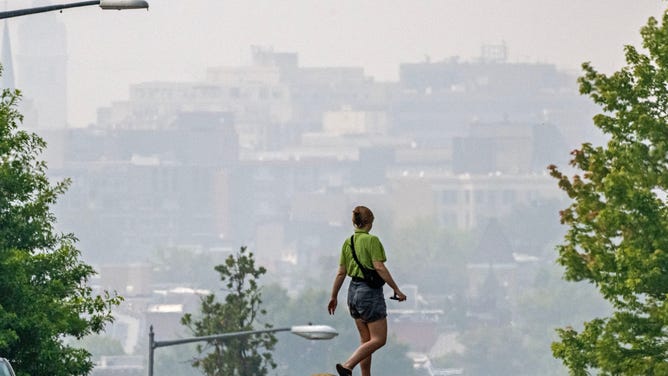 Smoke from the Canadian wildfires has descended on the region, on June 29 in Washington, DC.