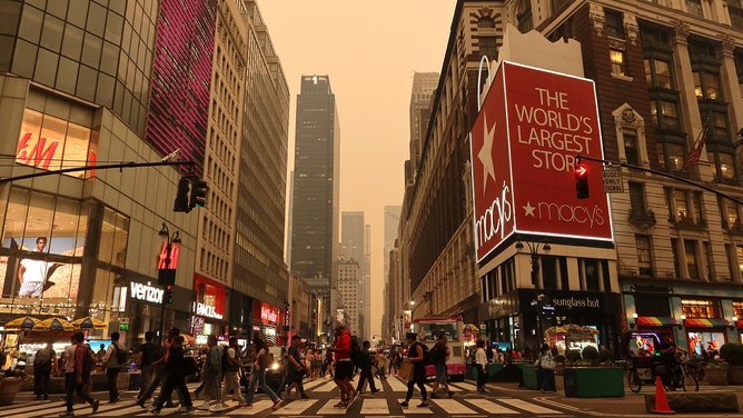 Heavy Smoke Shrouds Midtown Manhattan in New York City