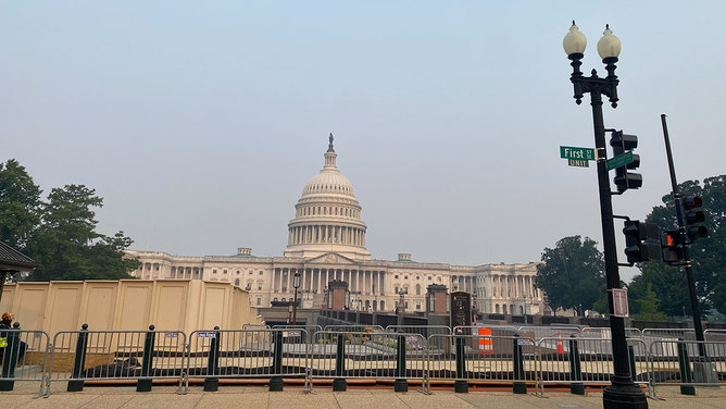 Hazy sunrise in Washington, DC