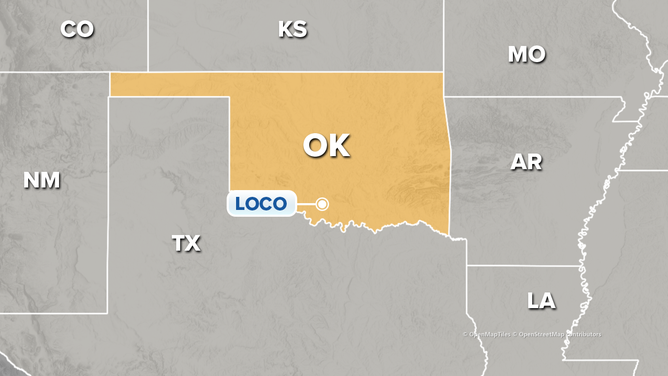 Map showing location of Loco, Oklahoma.