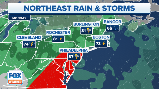The Northeast forecast for June 26, 2023.