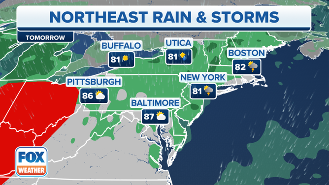 The Northeast forecast for June 25, 2023.