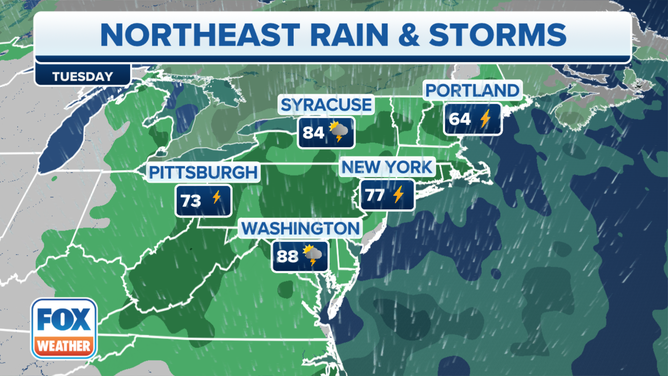 The Northeast forecast for June 27, 2023.