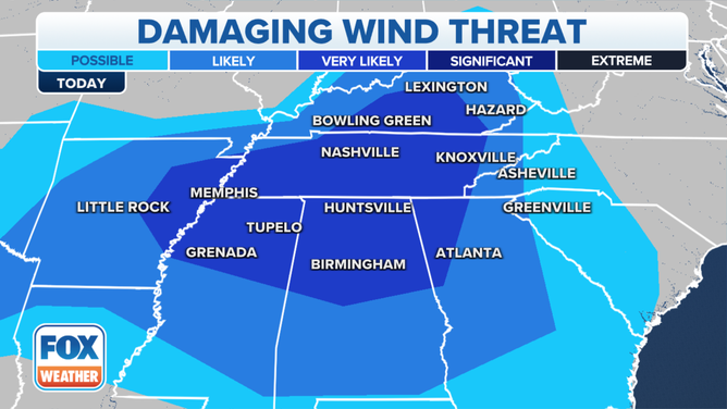 The damaging wind threat on Sunday, June 11, 2023.