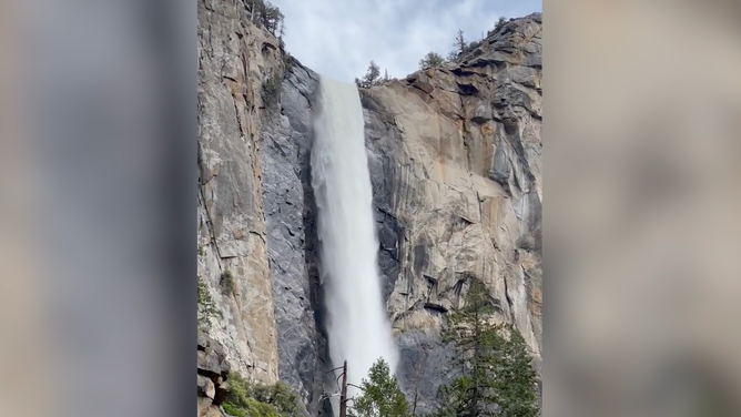 Bridalveil Fall in Yosemite National Park in California on May 28, 2023.