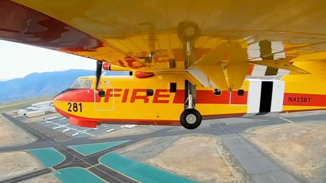 The Super Scooper takes off.