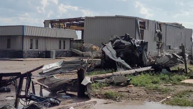Storm damage in Perryton, Texas. June 15, 2023.