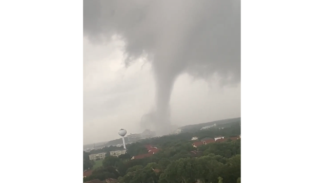 A tornado appeared to touch down near Sandestin, Florida, late Monday morning, June 19, 2023.