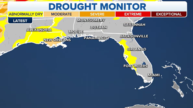Drought monitor for Florida