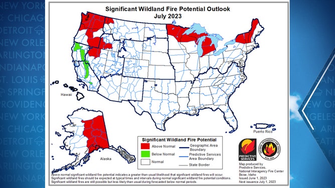 July Wildfire Outlook in US