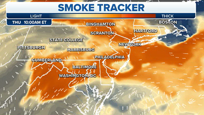 Smoke forecast for Thursday