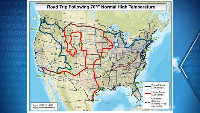 70 degree road trip across America