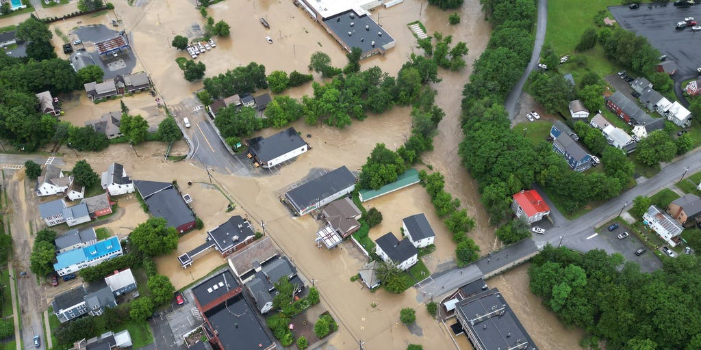 Drone video shows disastrous flooding in Ludlow after torrential rain