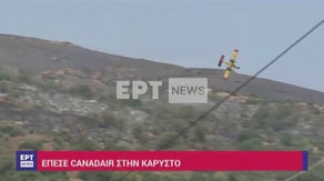 Terrifying video shows Greek firefighting airplane crashing while responding to wildfire