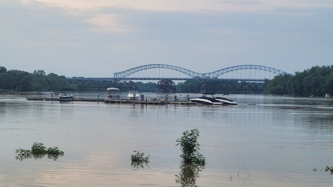 Dangerous debris field floating in water after historic Northeast flooding