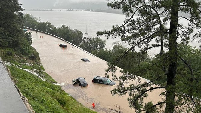 Images of flooding damage at the U.S. Military Academy at West Point, New York caused by flash flooding on Sunday, July 9, 2023.