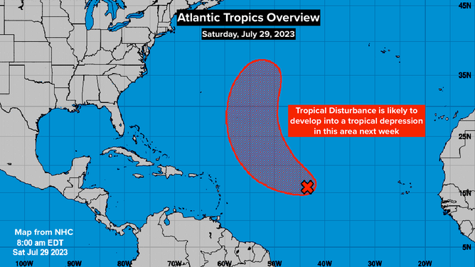 Atlantic Tropics Overview. July 29, 2023.