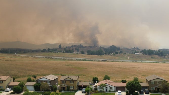 Scenes of the Rabbit Fire from Beaumont, California.