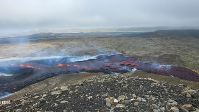 An eruption has started at Litla Hrút or "Little Ram" on July 10, 2023.