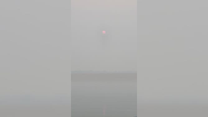 Wildfire smoke over Watertown, South Dakota on Saturday, July 15, 2023.