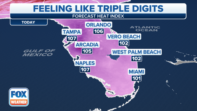 Florida Forecast Heat Index Map
