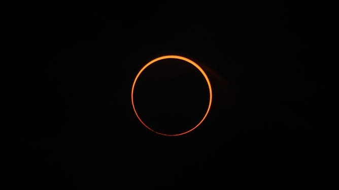 A solar eclipse is visible from district Simeulue, Aceh, Indonesia on December 26, 2019.