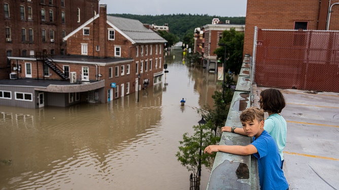 Flooding in downtown Montpelier, Ver