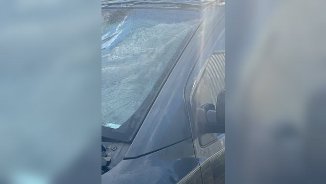 Hail damage in Watrous, New Mexico. July 15, 2023.