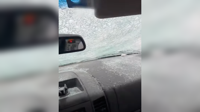 Hail damage in Watrous, New Mexico. July 15, 2023.