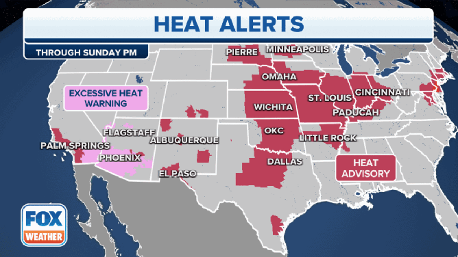 Current heat alerts in the U.S.