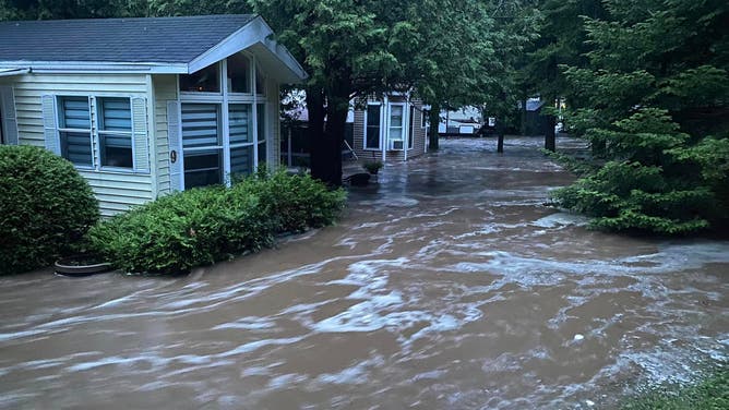 Photos show severe flooding and damage at the Blue Haven Campground and Resort on July 2, 2023 in Ellenburg Depot, just outside Ellenburg, New York. (Image credit: Peter Visconti/TMX)