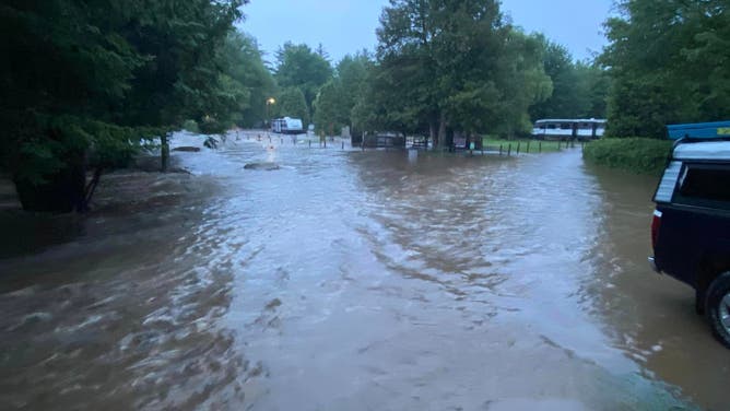 Photos show severe flooding and damage at the Blue Haven Campground and Resort on July 2, 2023 in Ellenburg Depot, just outside Ellenburg, New York. (Image credit: Peter Visconti/TMX)