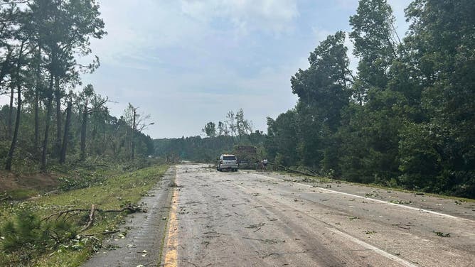 Tornado damage on I-95 in North Carolina