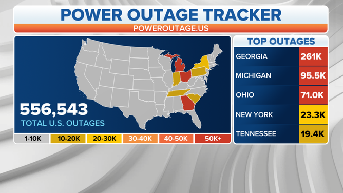 Power outages across U.S.