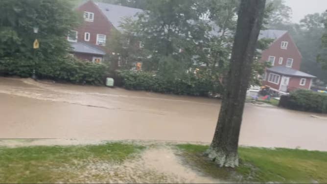 Flooding around West Point in New York