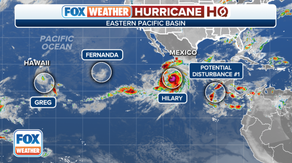 Major Hurricane Hilary rapidly strengthened while Greg, Fernanda fade away in open Pacific Ocean