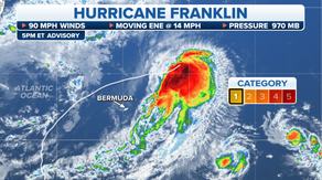 Hurricane Franklin churns dangerous surf along Eastern Seaboard