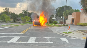 Electric car in Florida catches fire after being flooded during Hurricane Idalia, firefighters say
