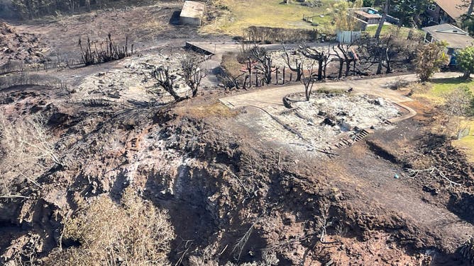 The Hawaii Department of Land and Natural Resources shared images of destruction from wildfires in Kula, Hawaii.