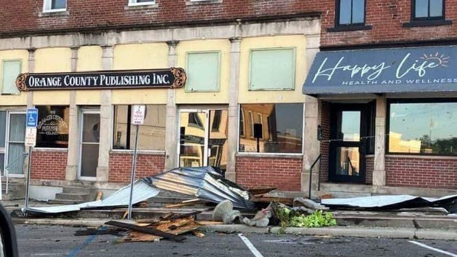 Storm damage on Aug. 7 in Paoli, Indiana. (Image credit: Darchelle Dickey/Facebook)