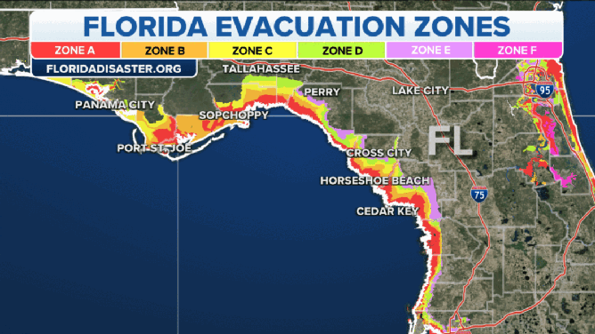 Florida evacuation zones.