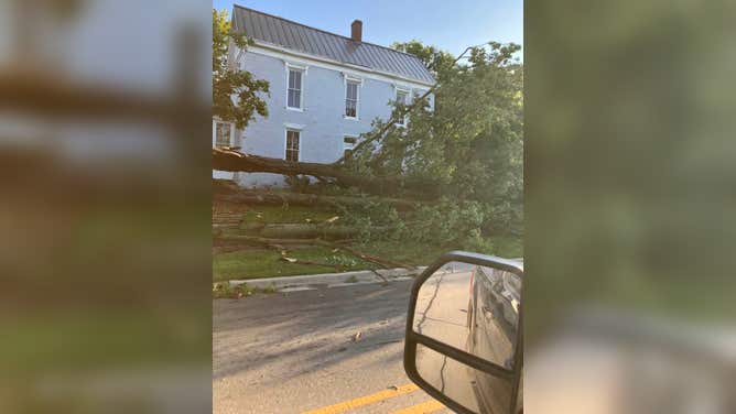 Debris from severe weather damages in Paoli, Indiana on Aug. 7, 2023. (Image: Henry Shetler/Facebook)