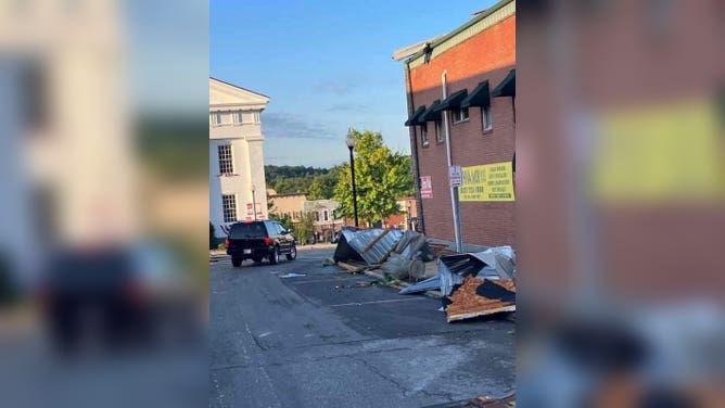 Storm damage on Aug. 7 in Paoli, Indiana. (Image credit: Darchelle Dickey/Facebook)