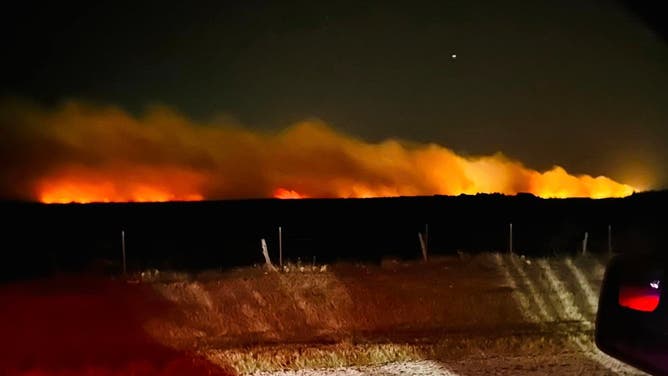 A wildfire is burning in Archer County, Texas.