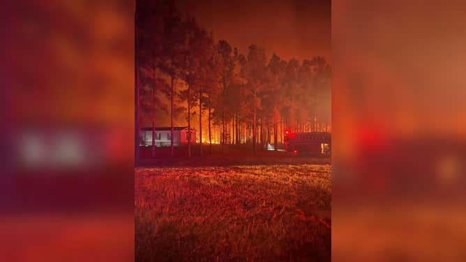 A photo of the Lions Camp Road Fire in Vernon Parish, Louisiana on Aug. 26, 2023.