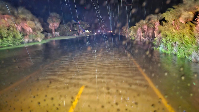 Roads in Sanibel, Florida, were experiencing heavy flooding and debris coverage Wednesday morning.