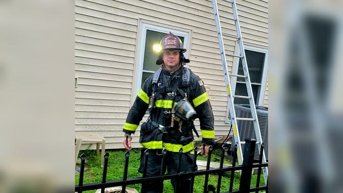 Firefighters respond to fire cause by lightning strike.